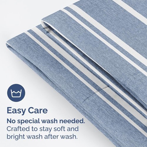King Standard Pillow Cases by King - Soft Hotel Quality Covers | Comfy Bedding for All Ages - 4 Piece Set in Blue Stripes