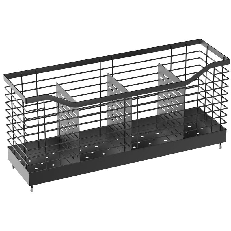 Uninol Utensil Holder for Countertop - Black, 15.8" x 4.3" x 7.5", Spoon & Kitchen Utensil Rack Organizer
