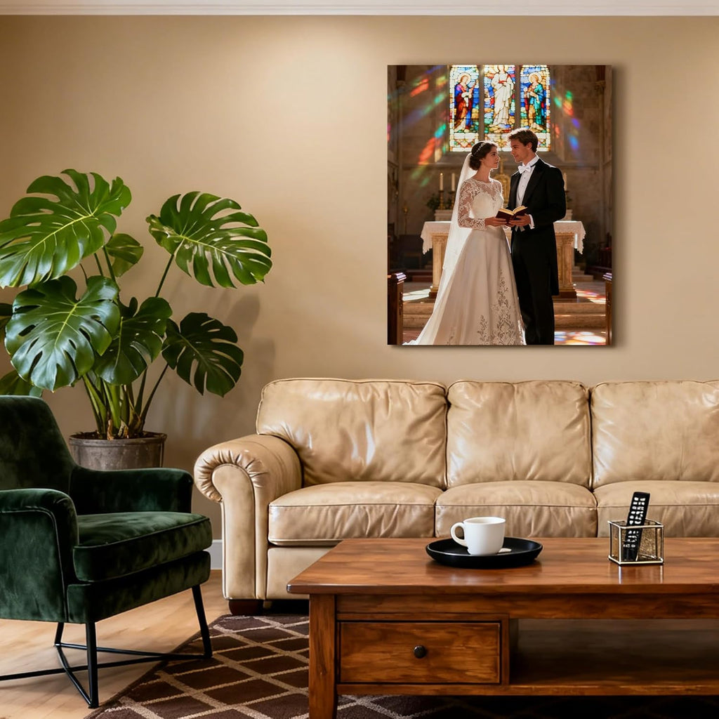WFENJEW Custom Canvas Prints - Personalized Wall Art for Bedroom, Living Room, Wedding & Family Portraits (6" L x 8" W)