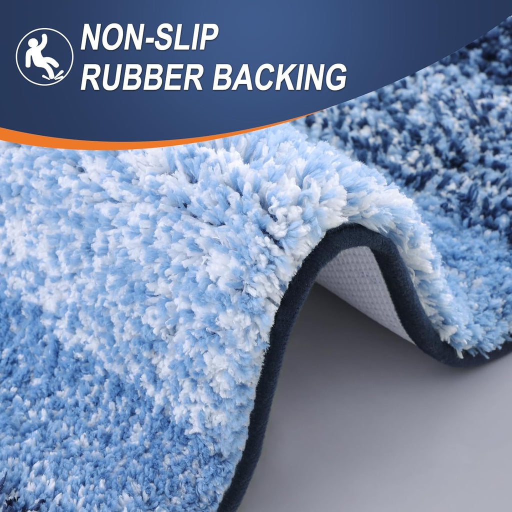 OLANLY Bathroom Runner Rug - Extra Soft Microfiber Mat | Quick-Dry, Washable, 70x24 Inches, Navy