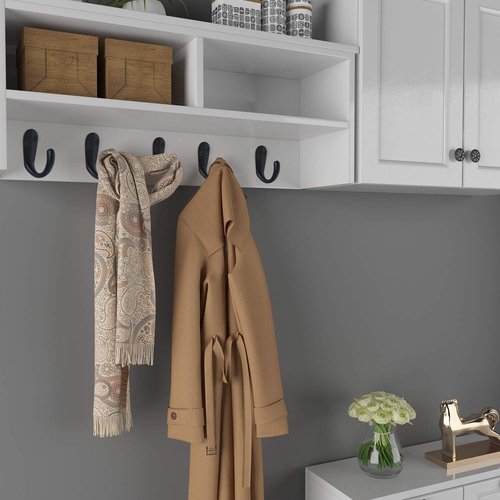 IBosins Coat Hooks - 15PCS Wall Mounted Single Prong Robe Hooks with 30 Screws - Black for Towels, Bags, Hats