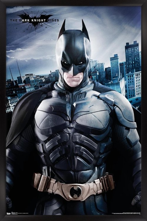 Trends International DC Comics Movie - The Dark Knight Rises - Batman - The Caped Crusader Wall Poster, 22.375" x 34", Black Framed Version