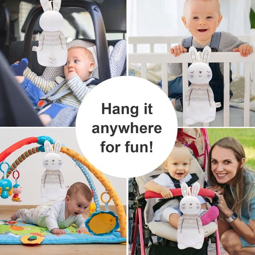 Mrs. Bunny Soft Cotton Stuffed Bunny Toy - Lullaby Music for Newborns & Infants 0-6 Months | Perfect Easter Gift