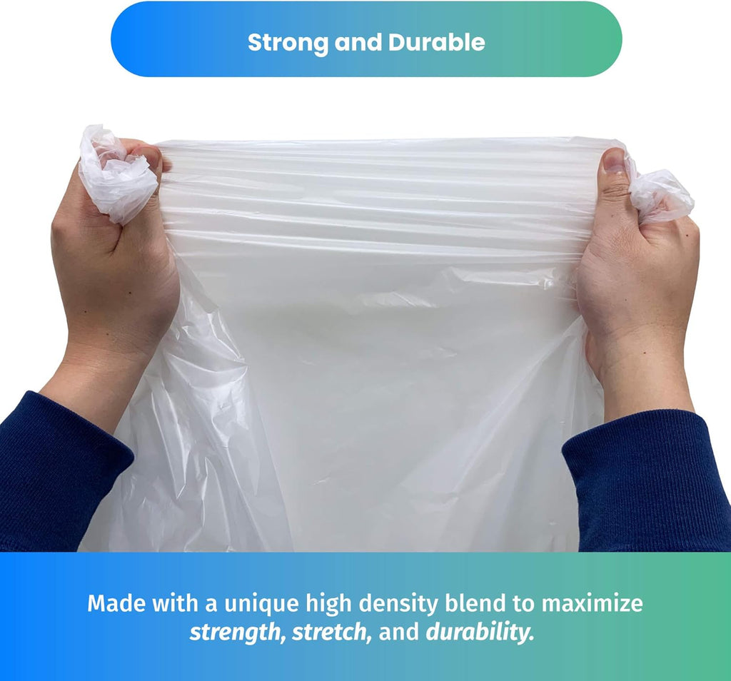 Reli. 6-10 Gallon Clear Trash Bags - 300 Strong Bathroom Garbage Bags for Heavy Duty Use