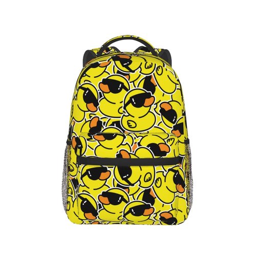 HKHEHOP Cool Duck Cartoon Funny Backpack For School Laptop Bags Bookbag Big Casual Daypack For Student Girls Boys Kids Teens Travel Sports Work