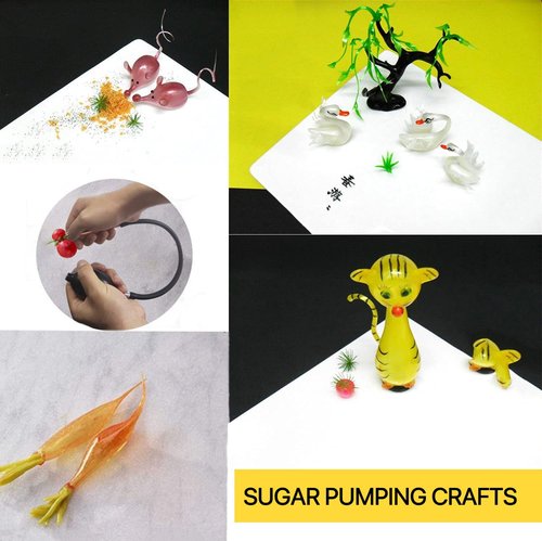 YIINNIIY Sugar Blower Pump for Candy Art, Sugar Art Tool, Black Rubber & Copper, FOOD SHAKER