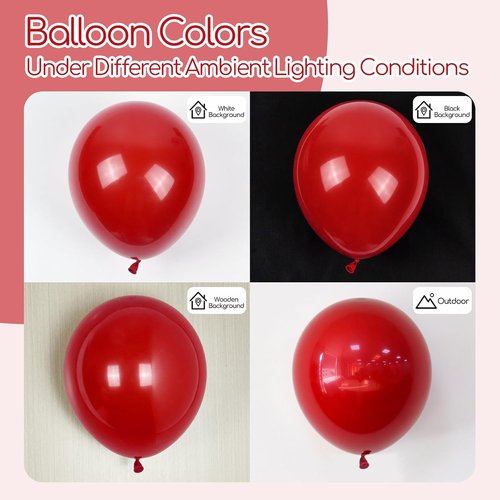 Dark Red Balloons - 12 Inch Latex Balloons | 50 Pack for Bridal Shower & Birthday Party Decorations