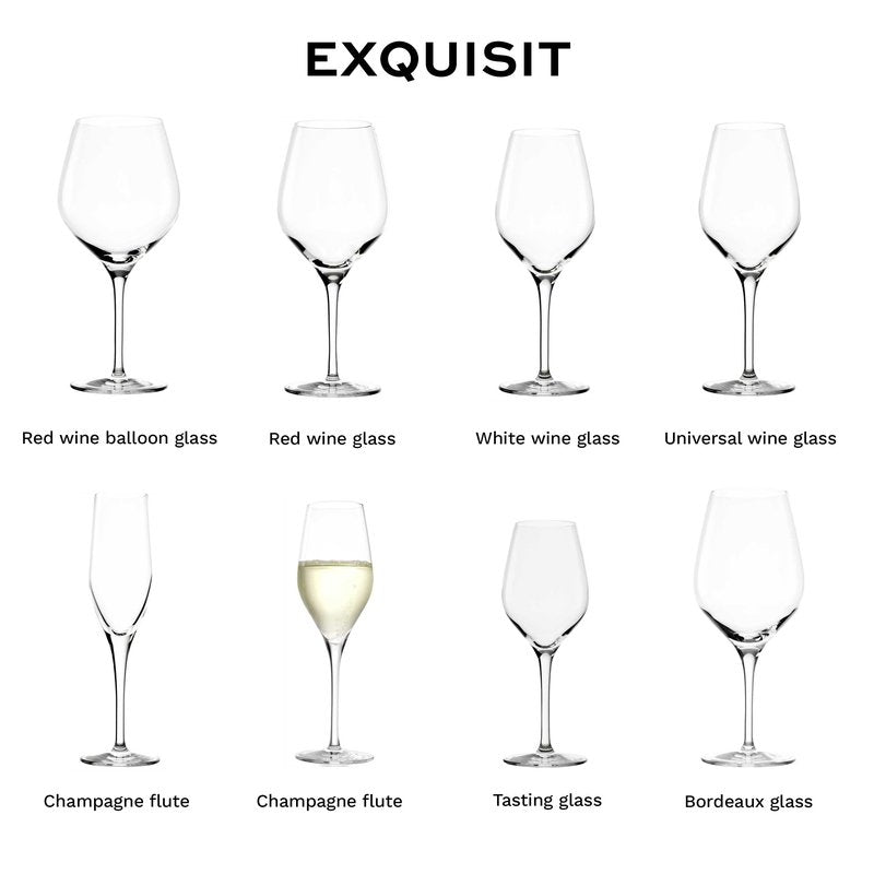 Stölzle Lausitz Champagne Glasses Exquisit Set of 6, 9 oz – Elegant Crystal Flutes Ideal for Champagne, Prosecco & Sparkling Wine – German-Made, Dishwasher & Shock-Resistant