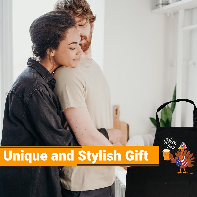 Funny Aprons for Men Women | One Size Fits All | Adjustable Strap | Premium Quality Chef Kitchen Grilling Apron with 3 Utility Pockets | Ideal BBQ Accessories | Unisex |