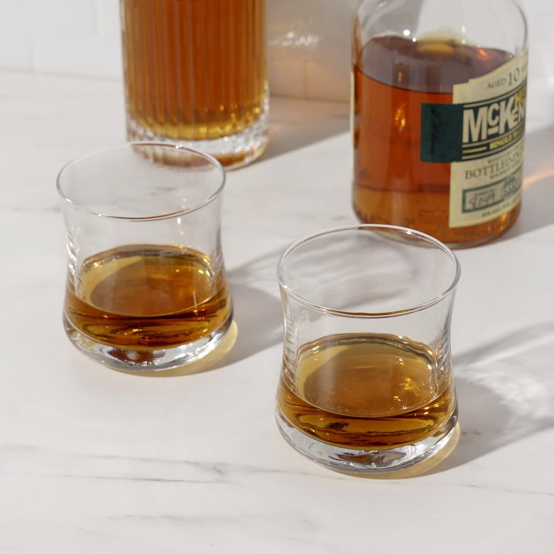 True Bourbon Glass, Whiskey Glasses, Clear Tumbler for Old Fashioned, Scotch, Vodka, Tequila, Brandy, Rum, Gin, Home Bar Glassware, 10 oz Set of 4