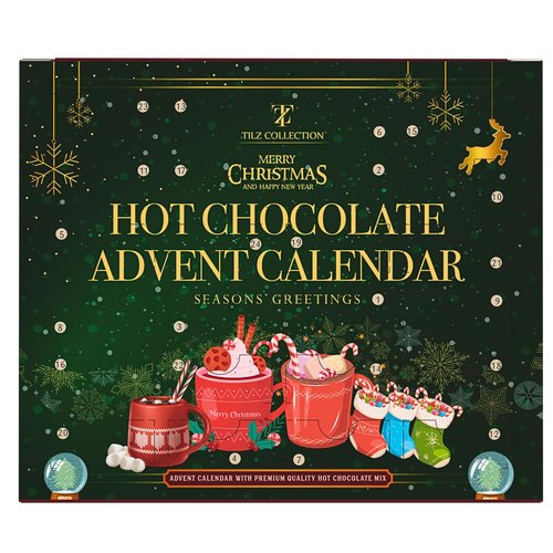 Hot Chocolate Advent Calendar 2025 - Gourmet Luxury Selection of 24 Flavors | Perfect Gift for All Ages