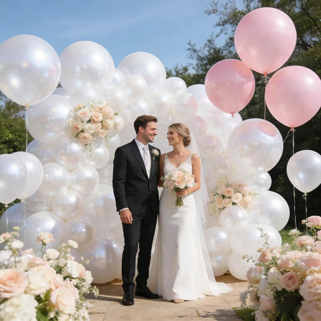 Pearl White Latex Balloons by [Brand Name] - 110pcs 12-Inch for Birthday Parties & Baby Showers