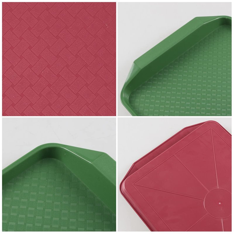 Leendines Plastic Fast Food Serving Trays, 6 Packs Colored Cafeteria Trays