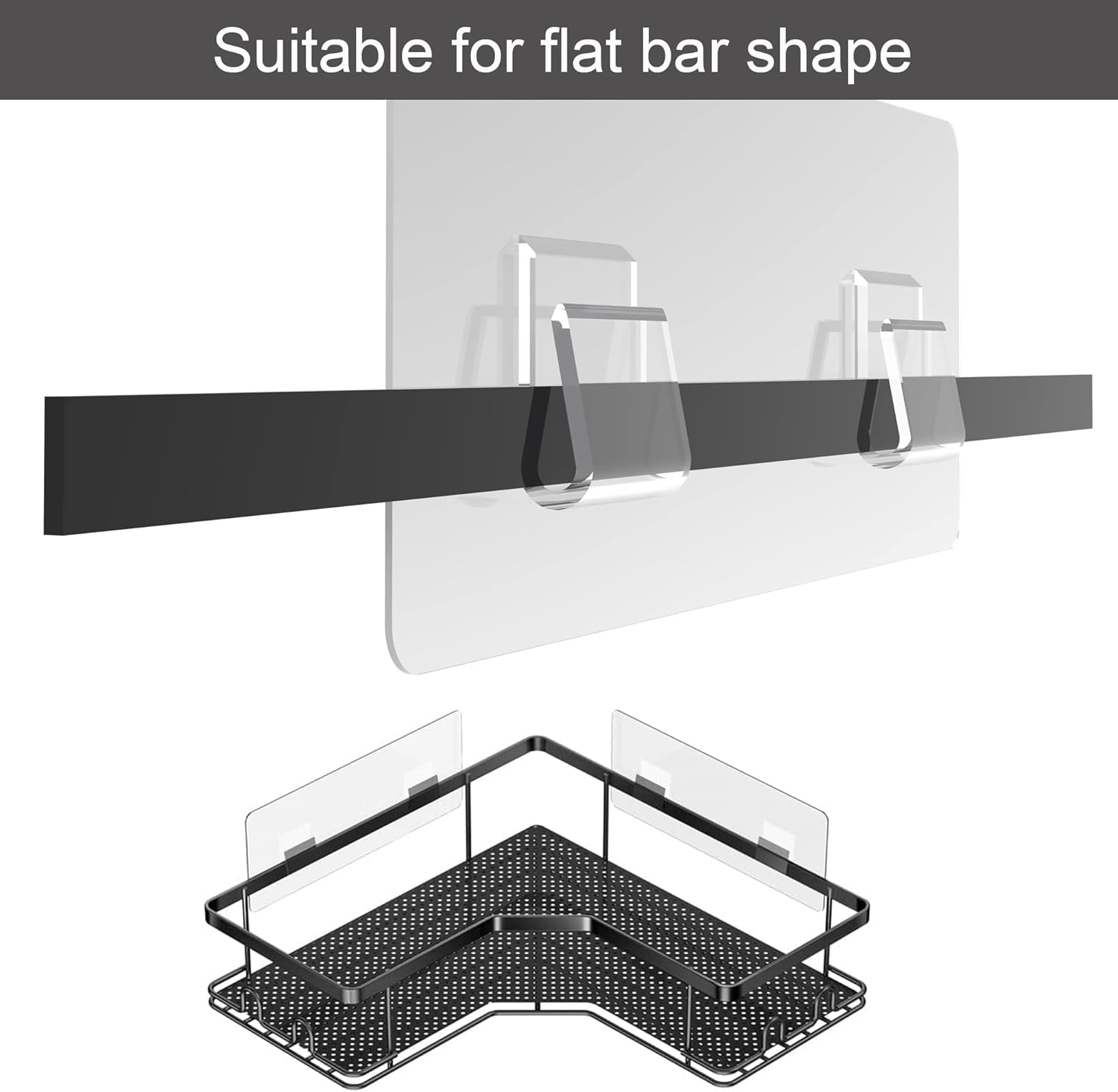 Skiennix Shower Caddy Adhesive Replacement Stickers - No Drilling Bathroom Corner Organizer | 4-Pack