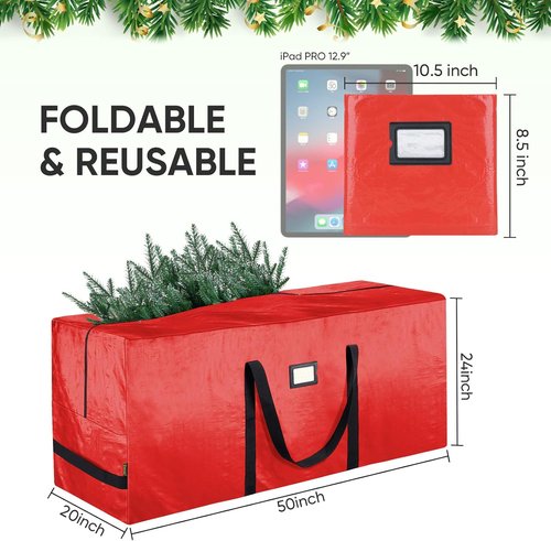 BALEINE Christmas Tree Storage Bag - Heavy Duty Extra Large Design with Reinforced Handles | Grey, 2-Pack Combo