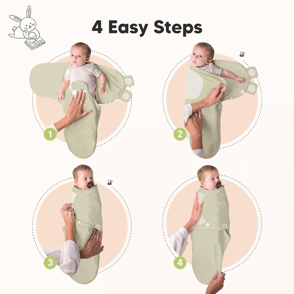 Organic Baby Swaddle Sleep Sacks by [Brand Name] - Soft & Snug Newborn Swaddles for Infants 0-3 Months (Dino Ridge, OS)