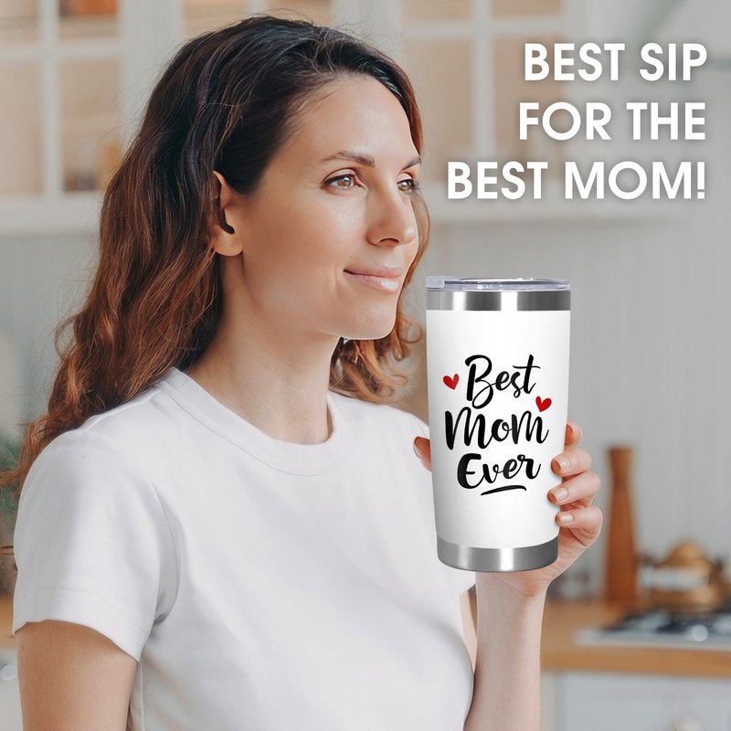 TEEZWONDER Mothers Day Gifts from Daughter Son - 20 oz Stainless Steel Insulated Coffee Tumbler with Lid - Birthday Gifts for Mom, Mothers in Law, Mama, Grandma, Tumblers for Women