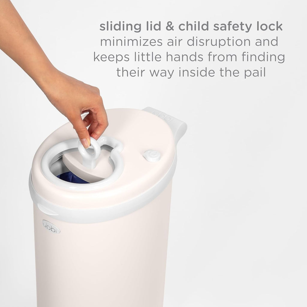 Ubbi Steel Diaper Pail - Odor Locking Design, No Special Bag Needed | Award-Winning Ivory Color