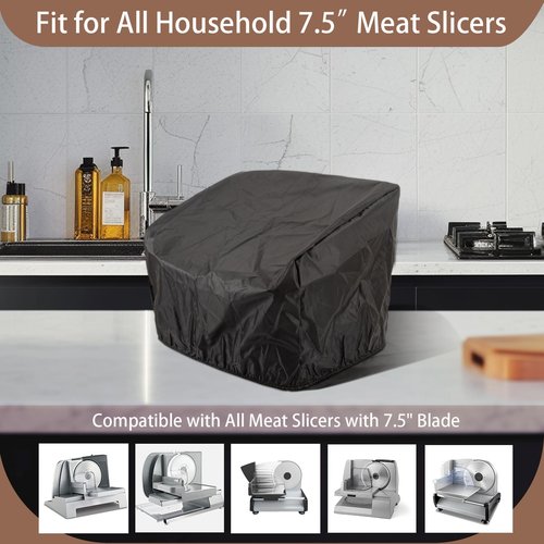 Meat Slicer Cover,Waterproof Small Kitchen Appliance Covers,Food Slicer Cover,Compatible with OSTBA Anescra Borlebbi Chefman and All 7.5" Household 200W 150W Meat Slicer Machine for Home,Kitchen Gifts