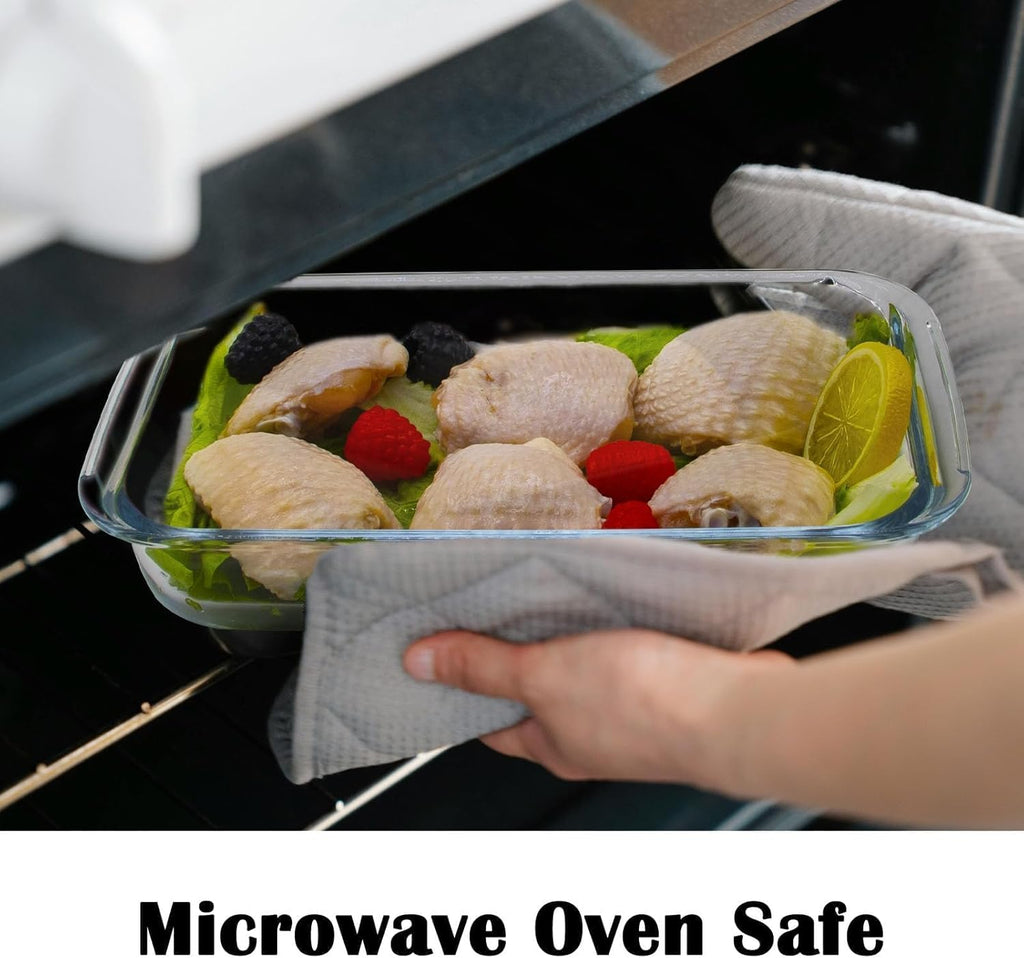 Skiennix Glass Baking Dish - 1L Casserole Pan for Oven | 10x6 Inch Durable Design