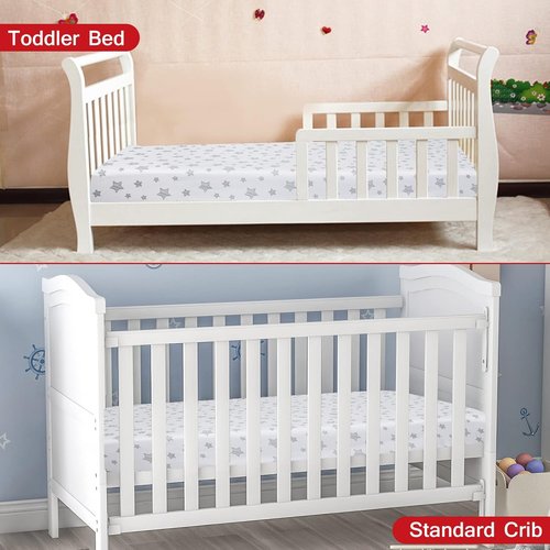 Crib Sheets for Boys & Girls - Soft, Breathable Fitted Sheets for Standard Crib & Toddler Mattresses | 2 Pack in Grey & White