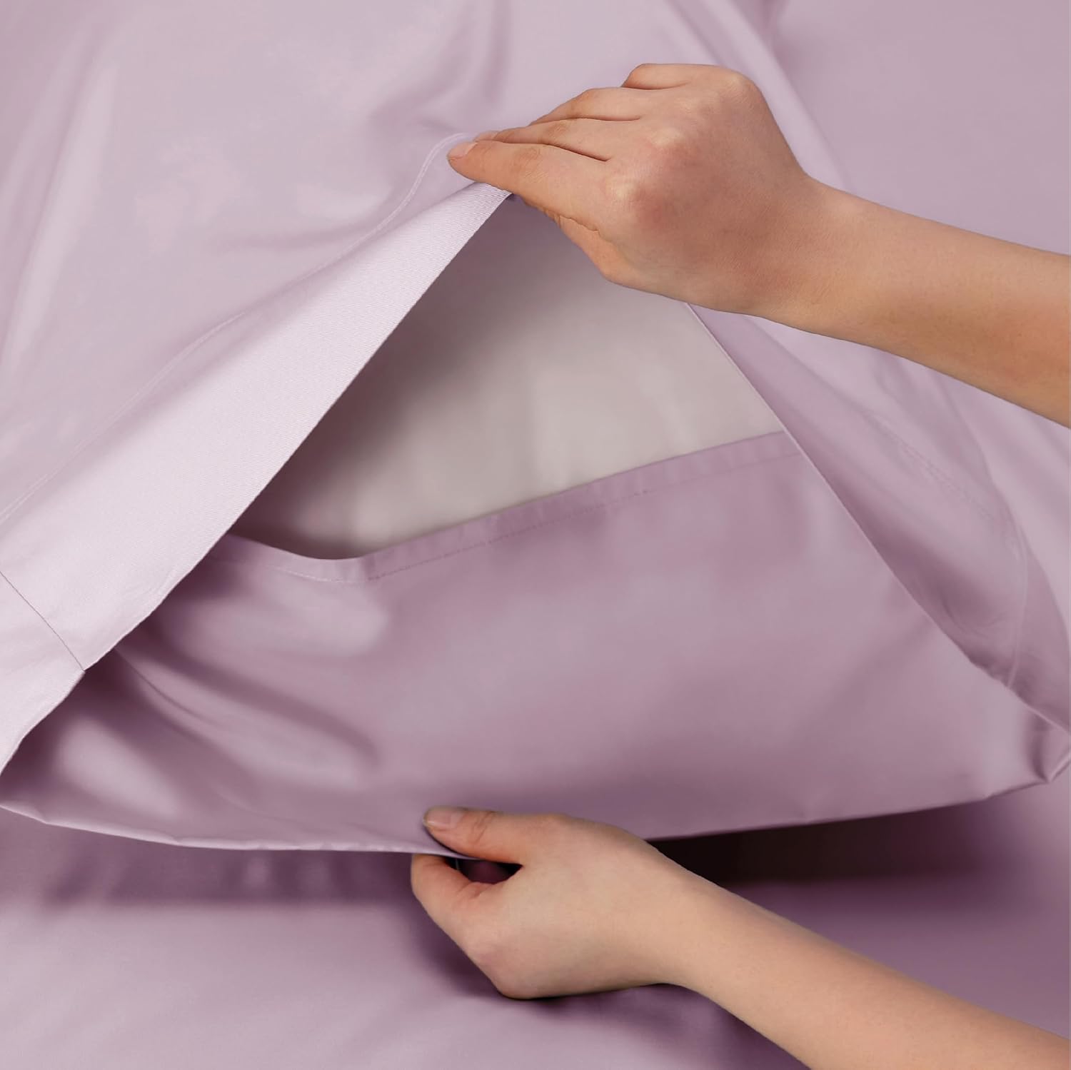 Bedsure Cooling Bed Sheets - Breathable Rayon from Bamboo, Deep Pocket Up to 16 Inches, Lavender