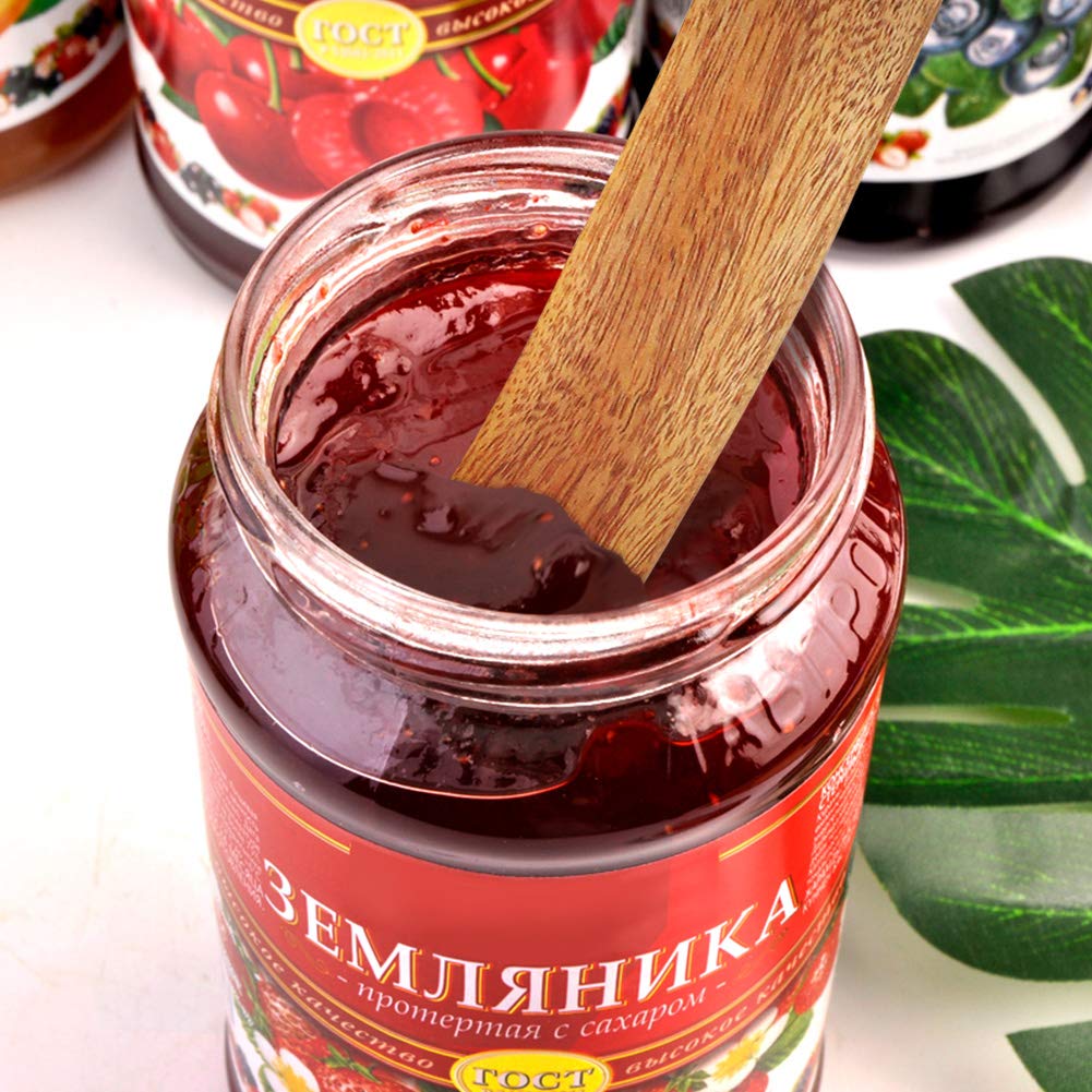 Wooden Spurtle Set As Seen On TV, AOOSY 5 Pcs Natural Acacia Wood Spatula Kitchen Tools Utensil Set Heat Resistant Non Stick Wood Cookware, Slotted Spatula for Stirring