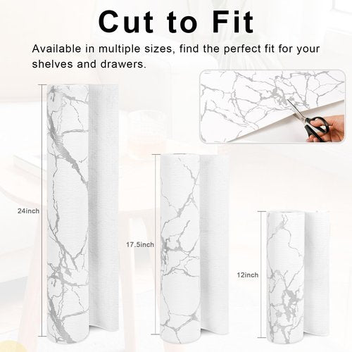 Drawer and Shelf Liner for Kitchen Cabinets - Waterproof Shelf Paper, Reusable Non-Slip Non-Adhesive Easy to Cut and Install - Suitable for Cabinets, Drawers, Shelves, and Desks