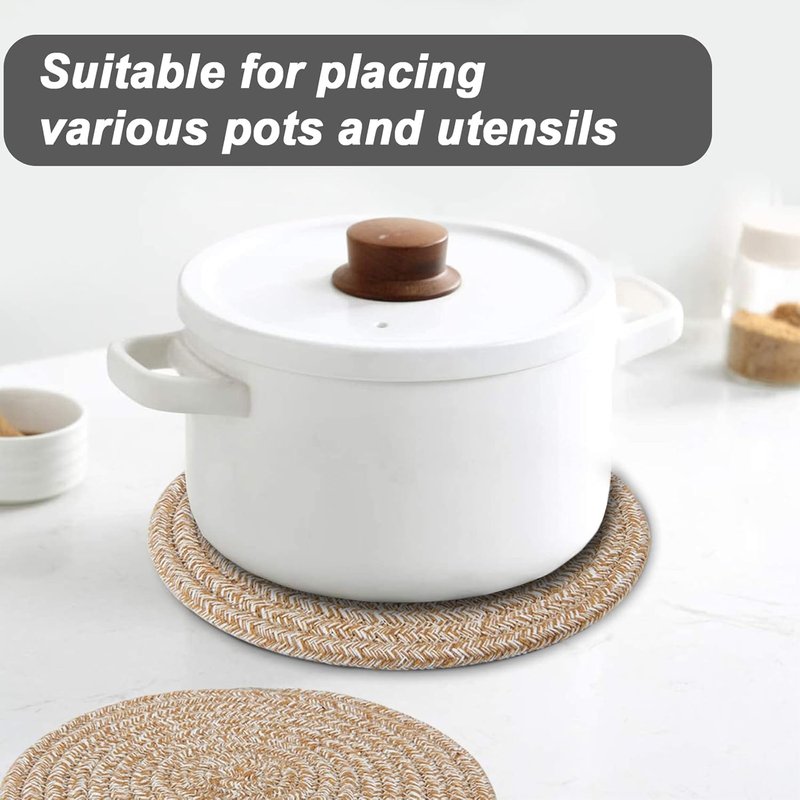 Pot Holders Trivets Set,Potholders for Kitchens, 100% Pure Cotton Thread Weave Trivets for Hot Dishes/Pot/Bowl/Teapot/Hot Pot Holders (20 cm, 16 Pack)