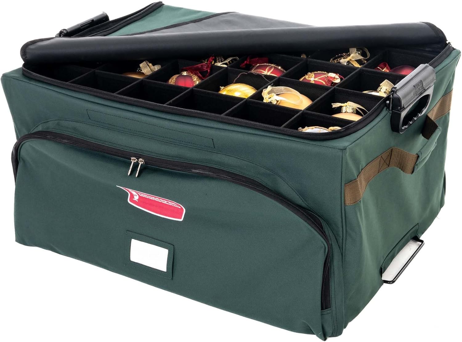 TreeKeeper Deluxe Ornament Storage Box - Holds 72 Ornaments Up to 4 Inches | Acid-Free Fabric Lining & 3 Removable Trays
