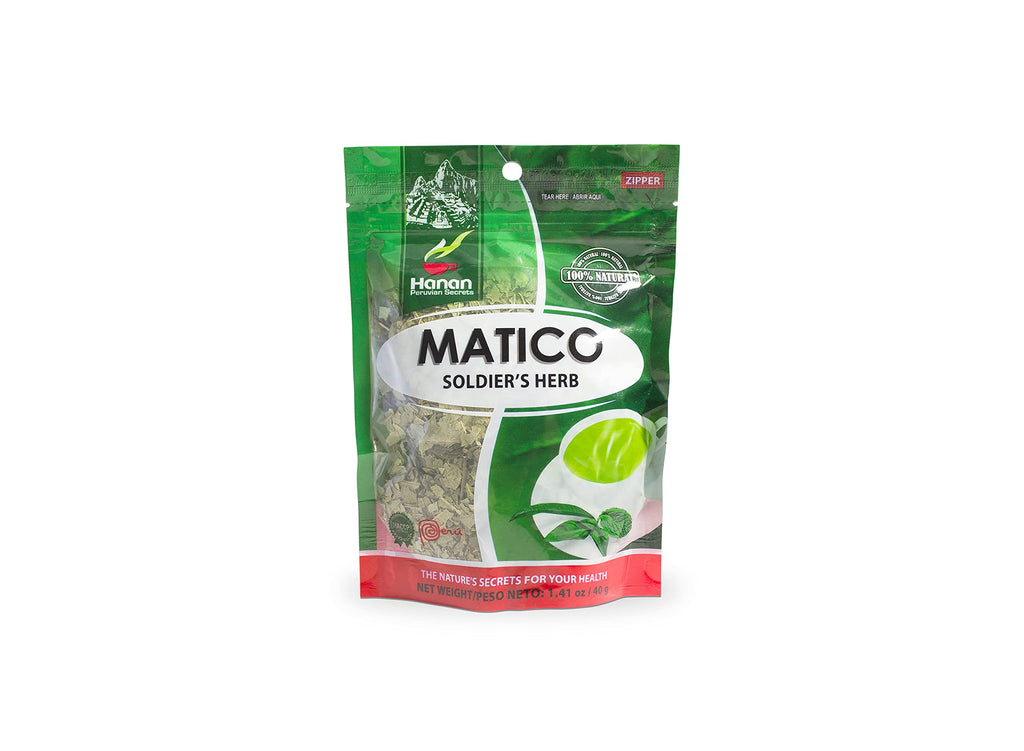 Hanan Peruvian Secrets Matico Loose Herbal Tea |100% Natural Soldier's Herb from the Andes Mountains | 1.41oz / 40g |