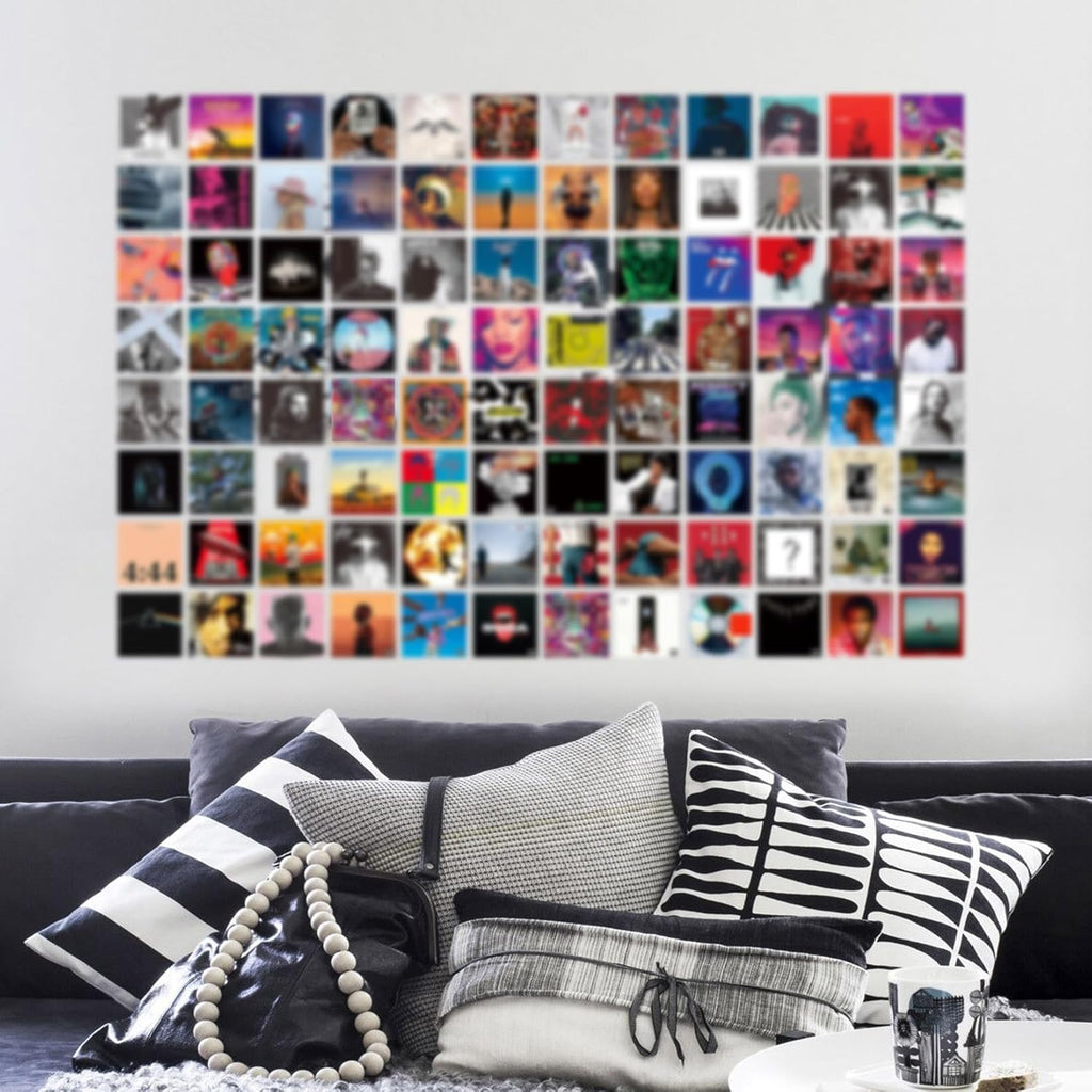 A ART·ZONE Posters Wall Collage Kit - 100 Pcs 5x5 Inch for Bedroom, Album Cover & Music Decor