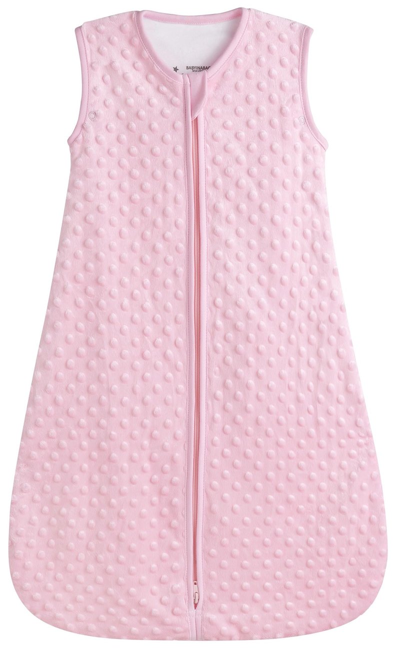 BABYINABAG Summer Model Baby Sleeping Bag and Sack, Plush Minky Dot, 1.25 Tog for Infants and Toddlers (Large (22 mos - 3T))