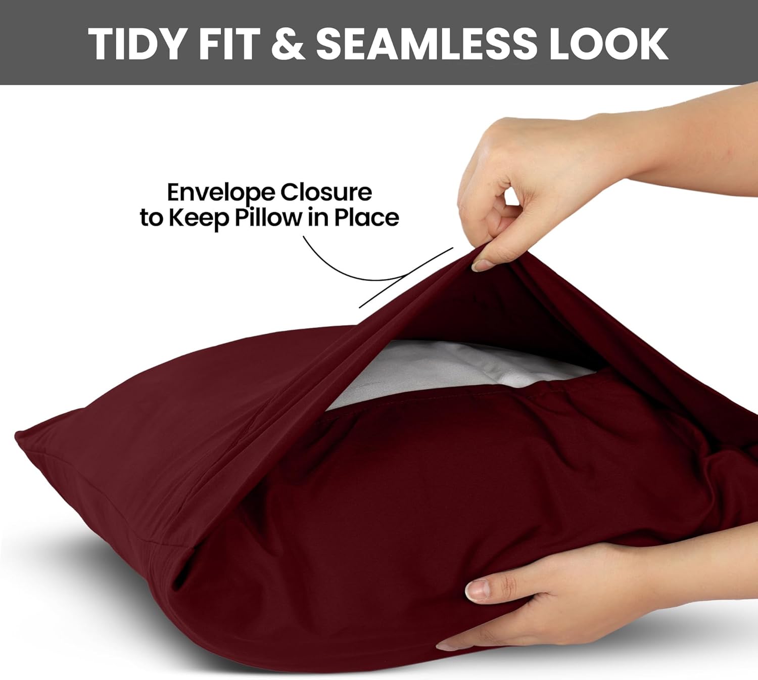 Utopia Bedding Queen Pillow Cases - Soft Brushed Microfiber - 2 Pack, Fade Resistant | 20 X 30 Inches, Burgundy