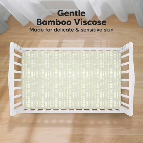 KeaBabies Baby Crib Sheets - 2-Pack Fitted Viscose Bamboo Toddler Bedding, Soft & Cozy (Fleur) 52x28