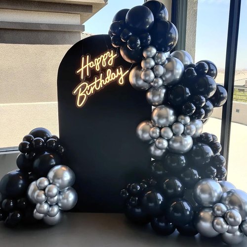 Awenztech Black Balloons - 12 Inch Latex Balloons | 50 Pack for Graduation, Halloween & Birthday Decor