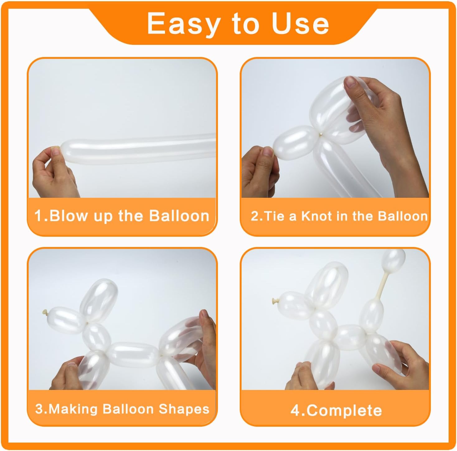 PIGETALE 100Pcs Clear 260 Long Balloons - Thickened Transparent Latex for Twisting & Modeling