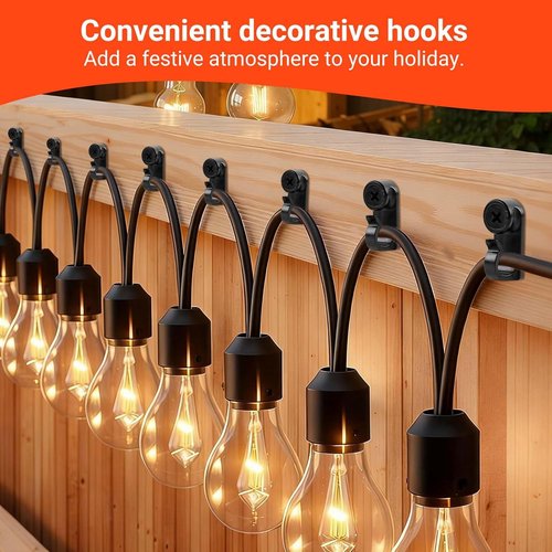 60 Pack String Light Hooks by [Brand Name] - Weatherproof Clips for Hanging Christmas Lights | Black