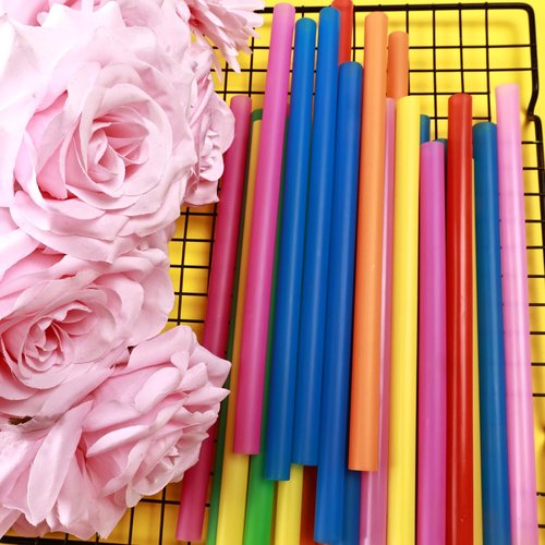Jumbo Smoothie Straws （200pcs）, Colorful Disposable Wide-mouthed Large Straw