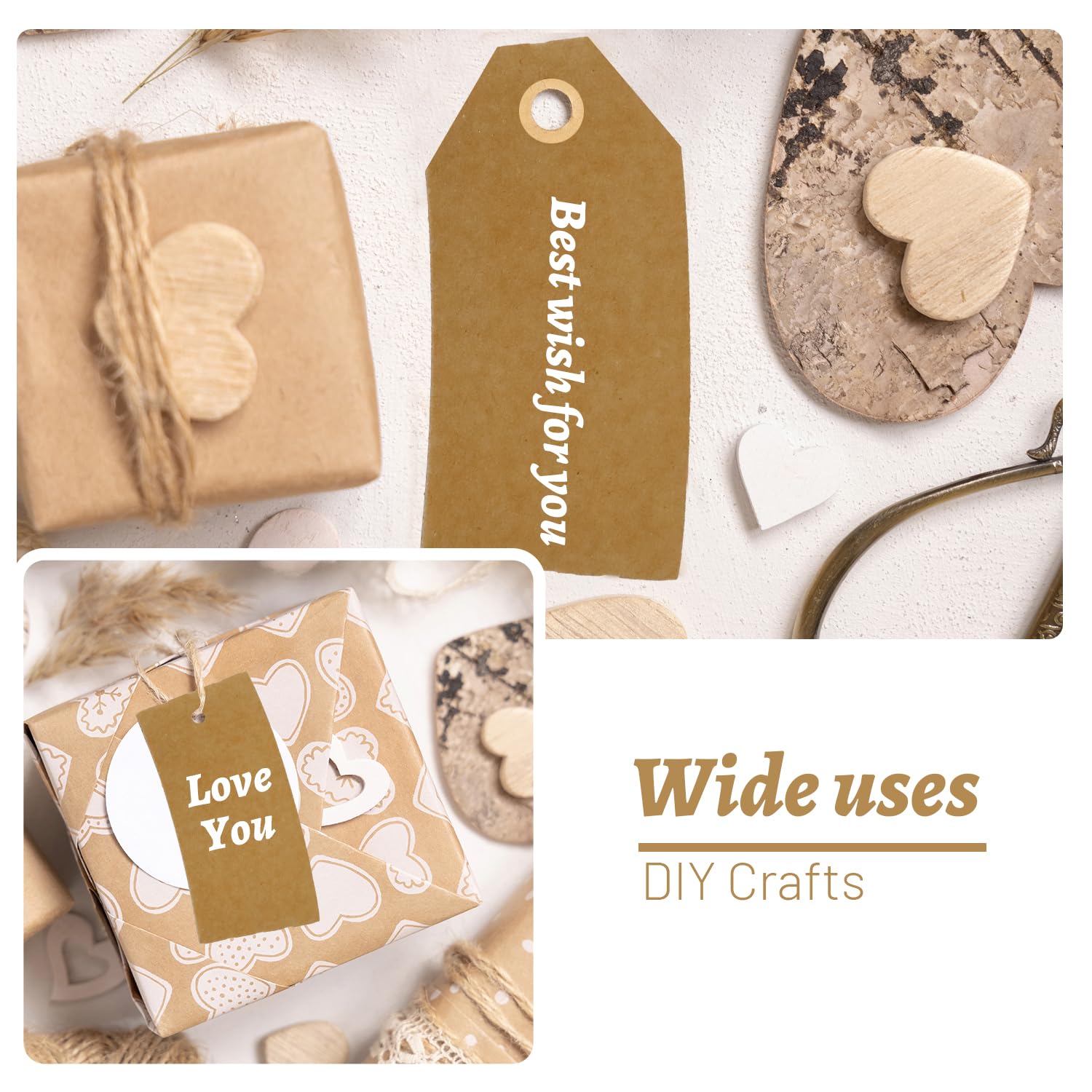 WETPYAKS 500 Pcs Coffee Sleeves, Brown Corrugated Kraft Paper Coffee Cup Sleeves Disposable for 12oz/16oz/20oz/22oz/24oz Hot/Cold Drinks, Recyclable Cup Sleeve for Cafes, Offices & Coffee Shops