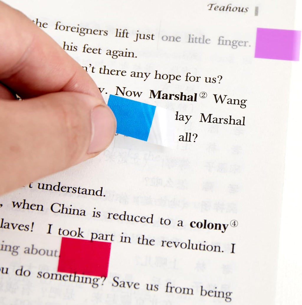 Skiennix Sticky Tabs Notes - 1000 Pcs Transparent Writable Colored Index Tabs | Repositionable File Flags for Office & School