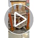 17" Wooden Christmas Pyramid - 3-Tier Nativity Carousel with 6 Candle Holders
