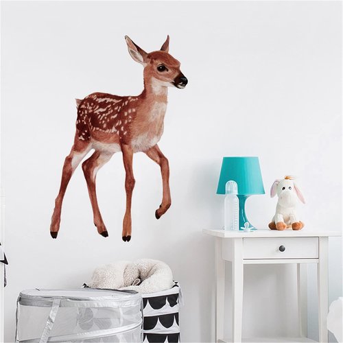 ROFARSO Lifelike Cute Lovely Deer Doe Animal Wall Stickers Removable Wall Decals Peel and Stick Wall Art Decorations Home Decor for Kid Nursery Baby Bedroom Living Room Playing Room Murals…