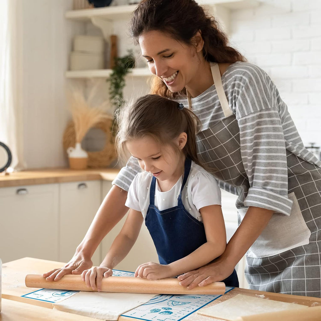 Skiennix Silicone Baking Mat - Non-Stick Pastry Mat with Measurements for Dough & Pizza | 24'' x 32'' Blue