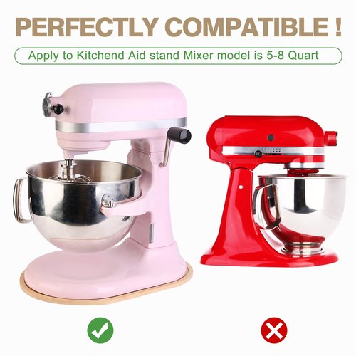 Adwrparts Food-Grade Bamboo Mixer Slider Compatible with Kitchen aid Stand Mixer Artisan Bowl Lift 5-8Qt, Countertop Storage Mover Accessories Mixer Sliding Tray Attachments