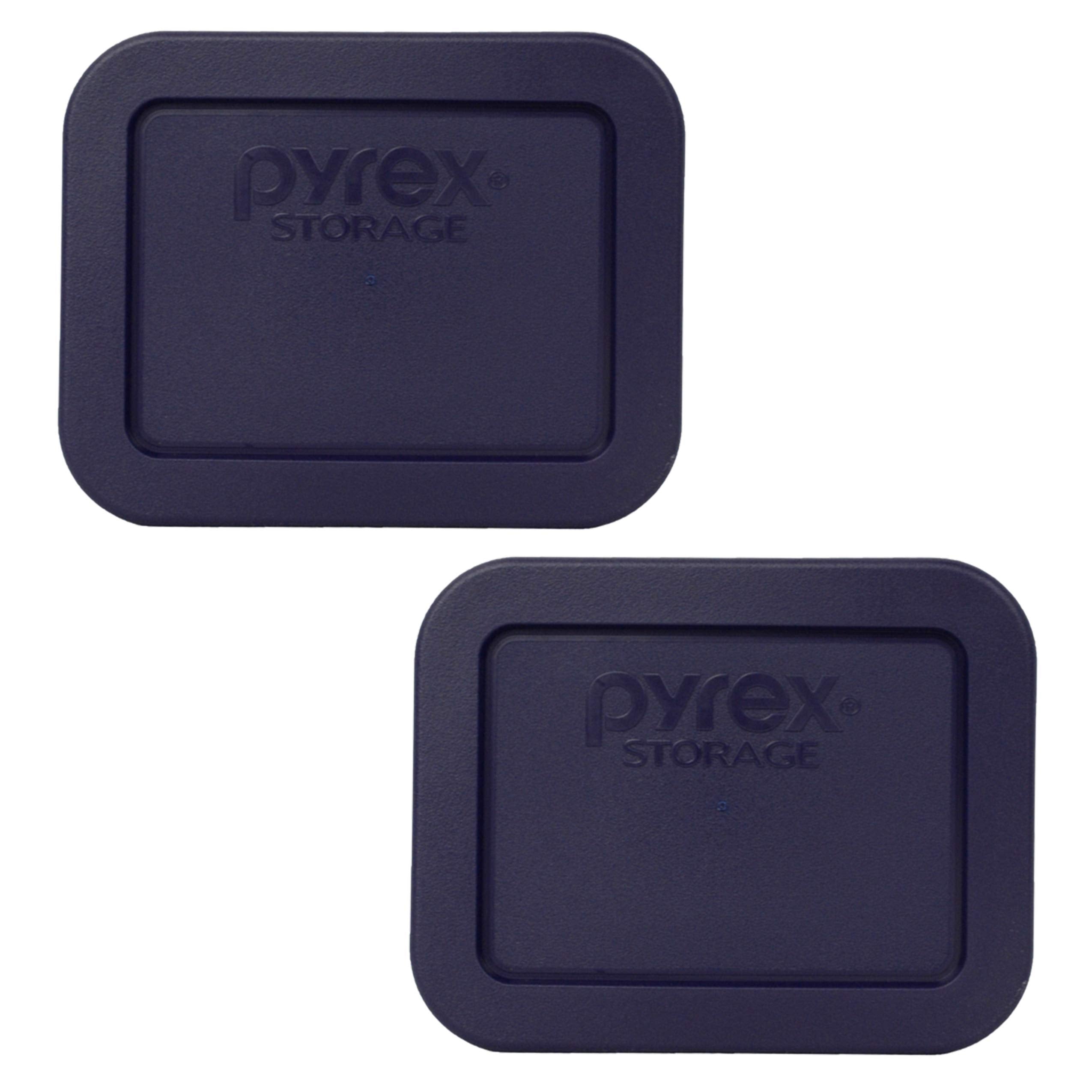 Pyrex 7213-PC 1.9 Cup Dark Blue Food Storage Replacement Lid (2-Pack) - Made in USA