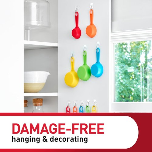 Command Small Clear Wire Toggle Hooks - Damage-Free Hanging Solution | 10 Hooks & 12 Strips, Holds Up to 0.5 lb