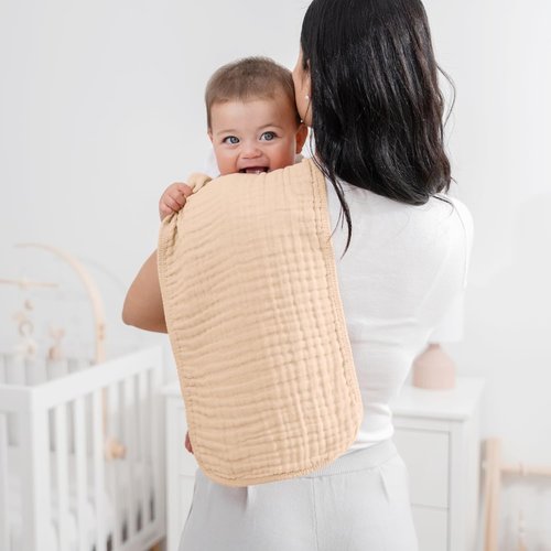 Comfy Cubs Muslin Burp Cloths - Ultra Absorbent 100% Cotton, 20" x 10", Pack of 6 | Soft & Gentle for Babies