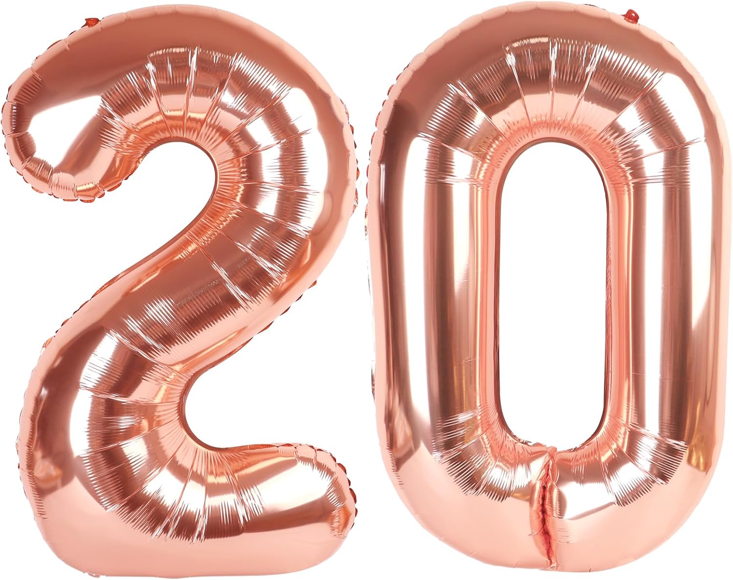Numbers Rose Gold Balloon - 40 Inch Large Foil Number 20 for Happy Birthday Celebrations