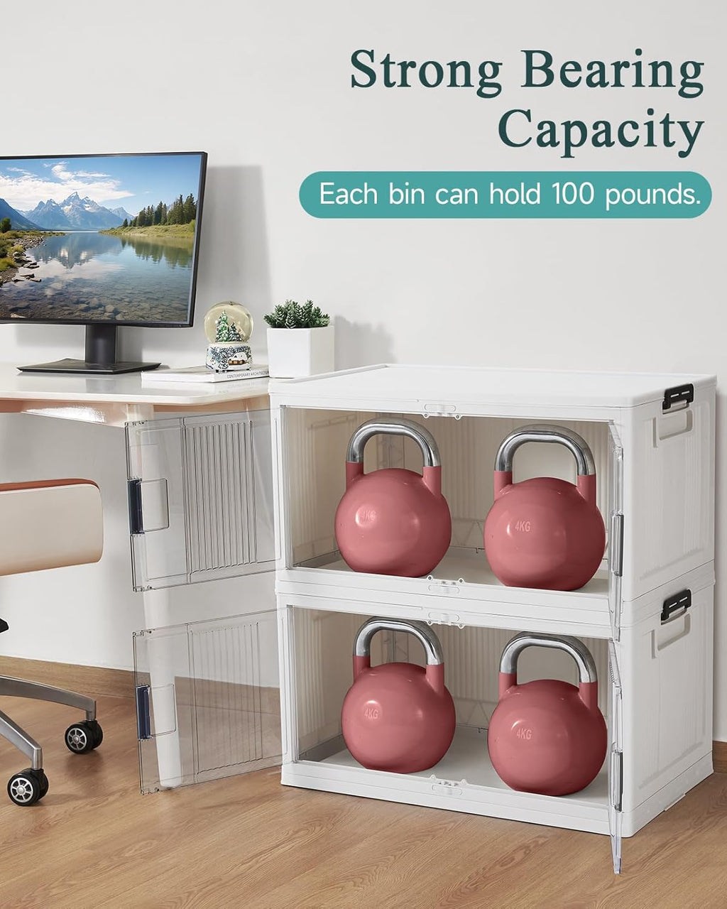 OlarHike Stackable Storage Bins - 97QT Collapsible Plastic Boxes with Lids & Wheels | 3-Pack for Easy Organization